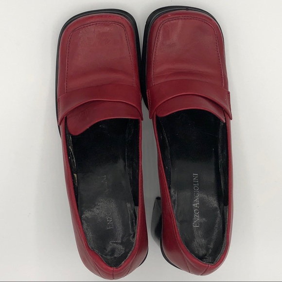 Enzo Angiolini Chunky Heel Penny Loafer in RED 8M - Picture 2 of 7